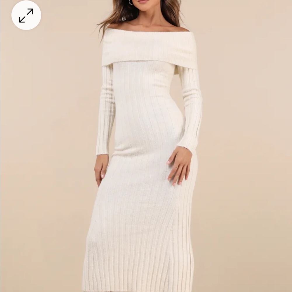 Elegant Off-Shoulder Cream Dress